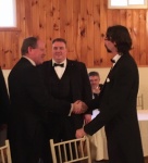 PDDGM Ricky L. Swalm congratulates Brothers Ray and Ed on their new roles